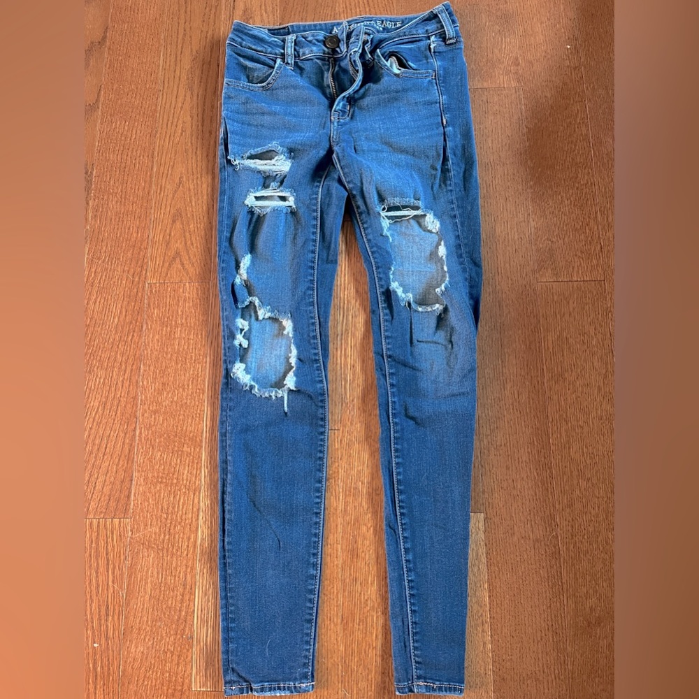 distressed american eagle jeans